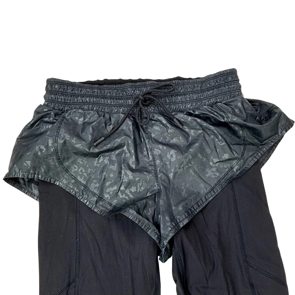 Athleta Rainier 2‎ In 1 Tight Leggings Shorts Overlays Womens SP Small Petite